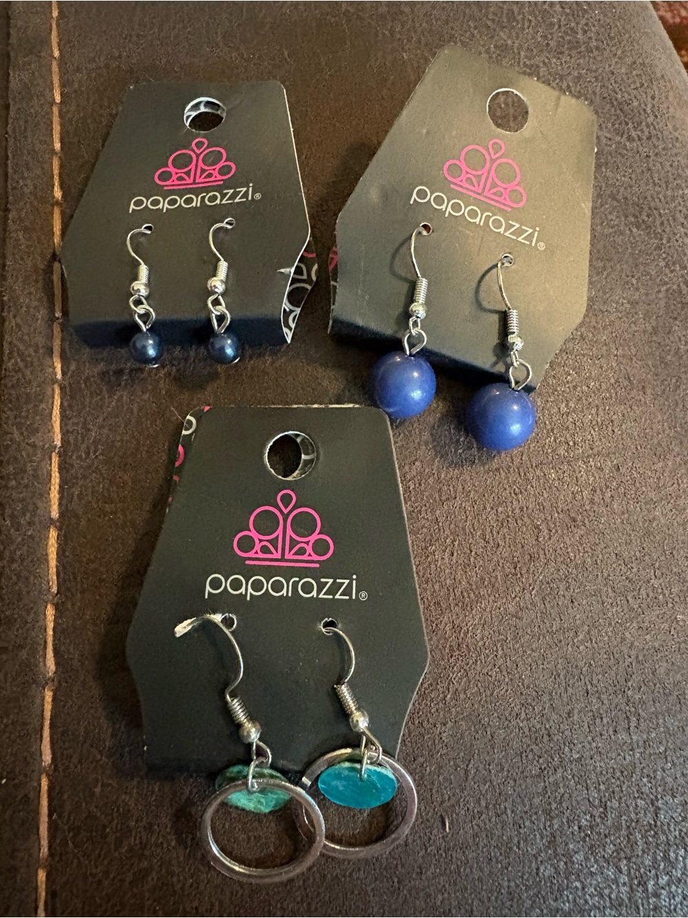 paparazzi Blue and Teal Earring Set
